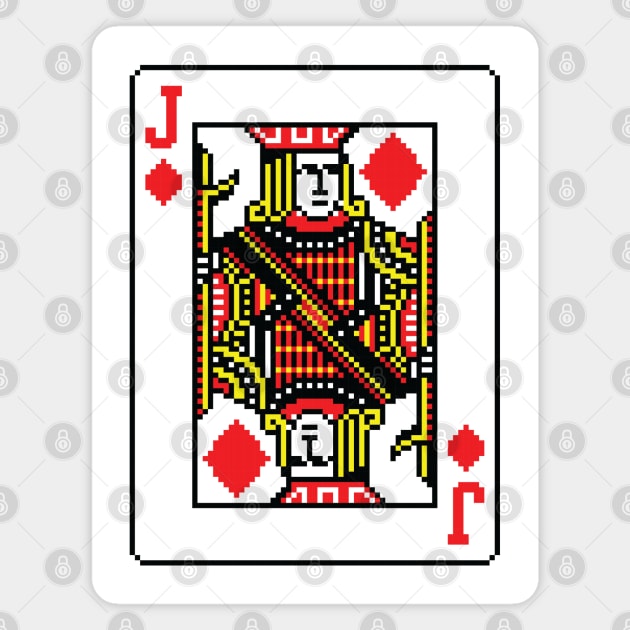 Jack of Diamonds Pixel Art Magnet by inotyler